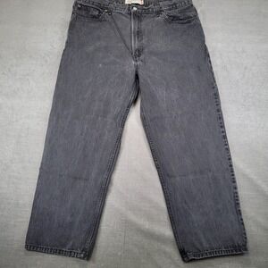 Levi's 550 Relaxed Fit Jeans Mens Actual Sz 39x28 Black Faded Denim